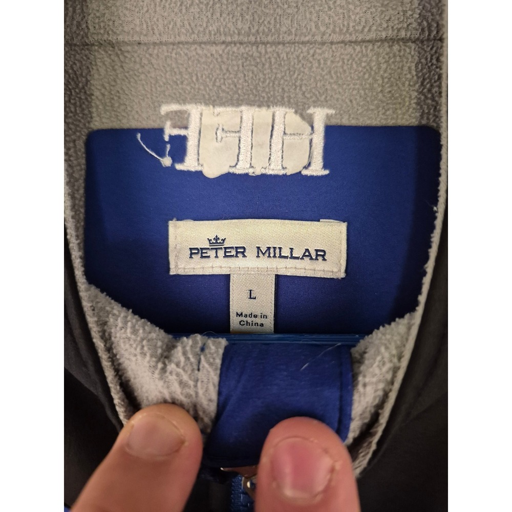 Peter Millar Mens Softshell Full Zip Vest Black Blue Hff Ms19ez21 Size Large View 4